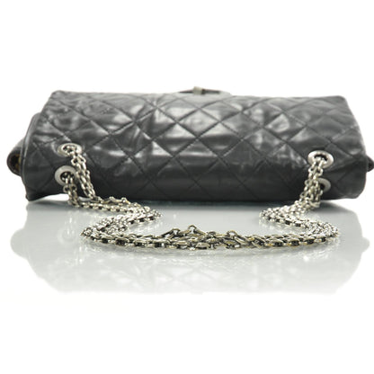 Chanel Distressed Leather 2.55 Reissue 227 Jumbo Flap Black 5 of 8