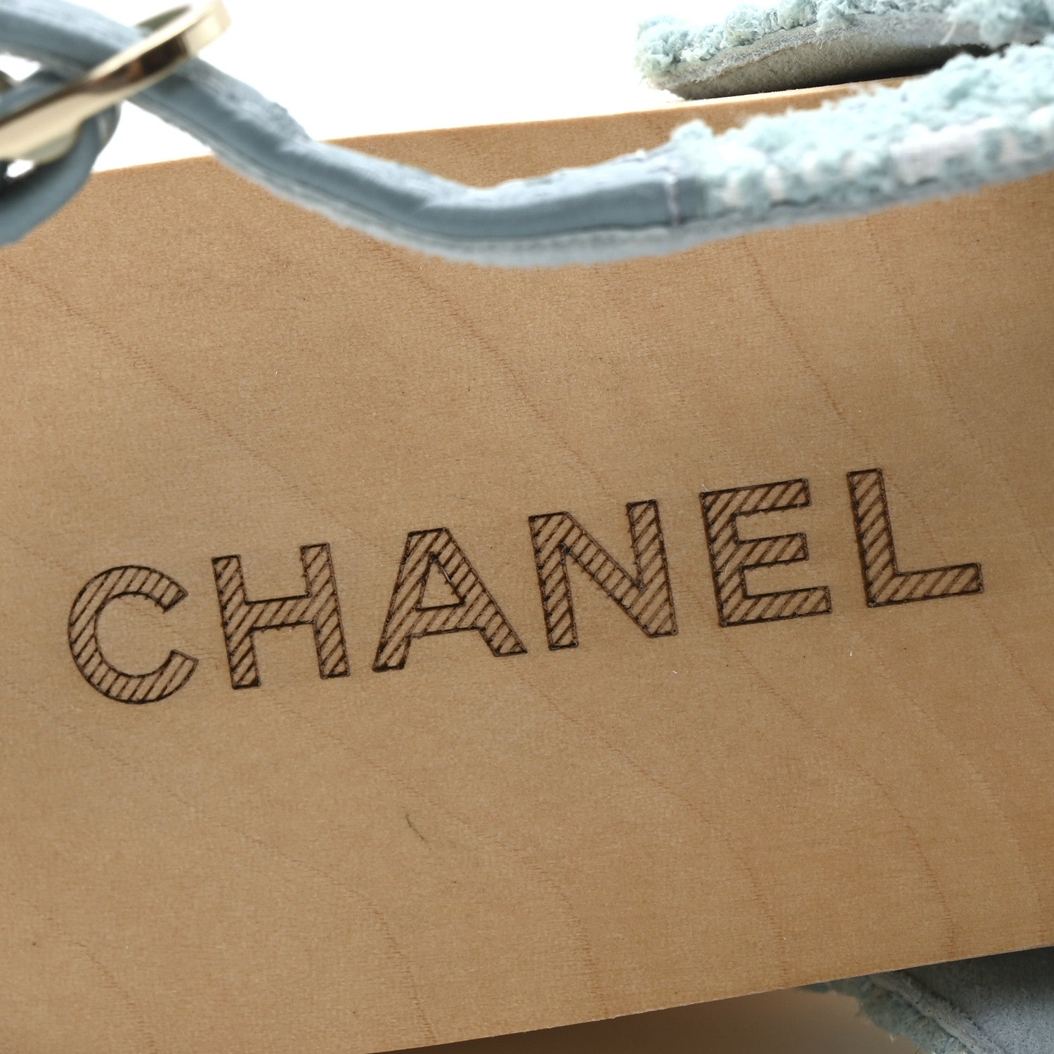 Chanel Jacquard Studded Slingback Clog Sandals 39 Turquoise White 8 of 9
