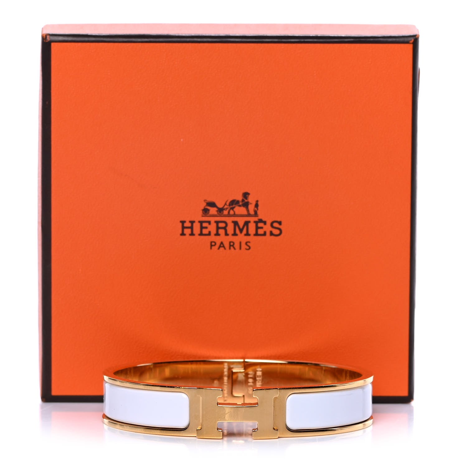 Hermes Enamel Narrow Clic Clac H Bracelet GM White 6 of 6
