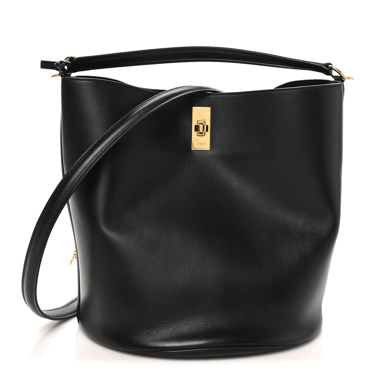 Smooth Calfskin Bucket 16 Bag Black