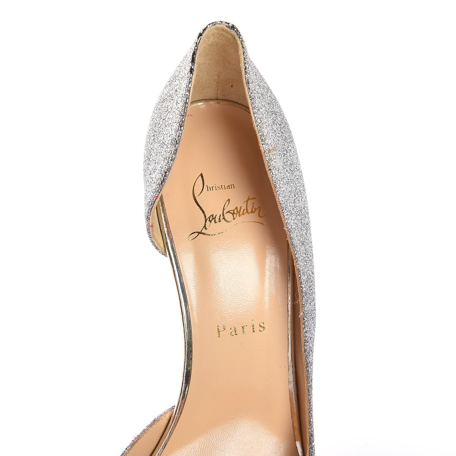 Christian Louboutin Glitter Mini Specchio Iriza 100 Pumps 39 Drague Light Gold 7 of 11