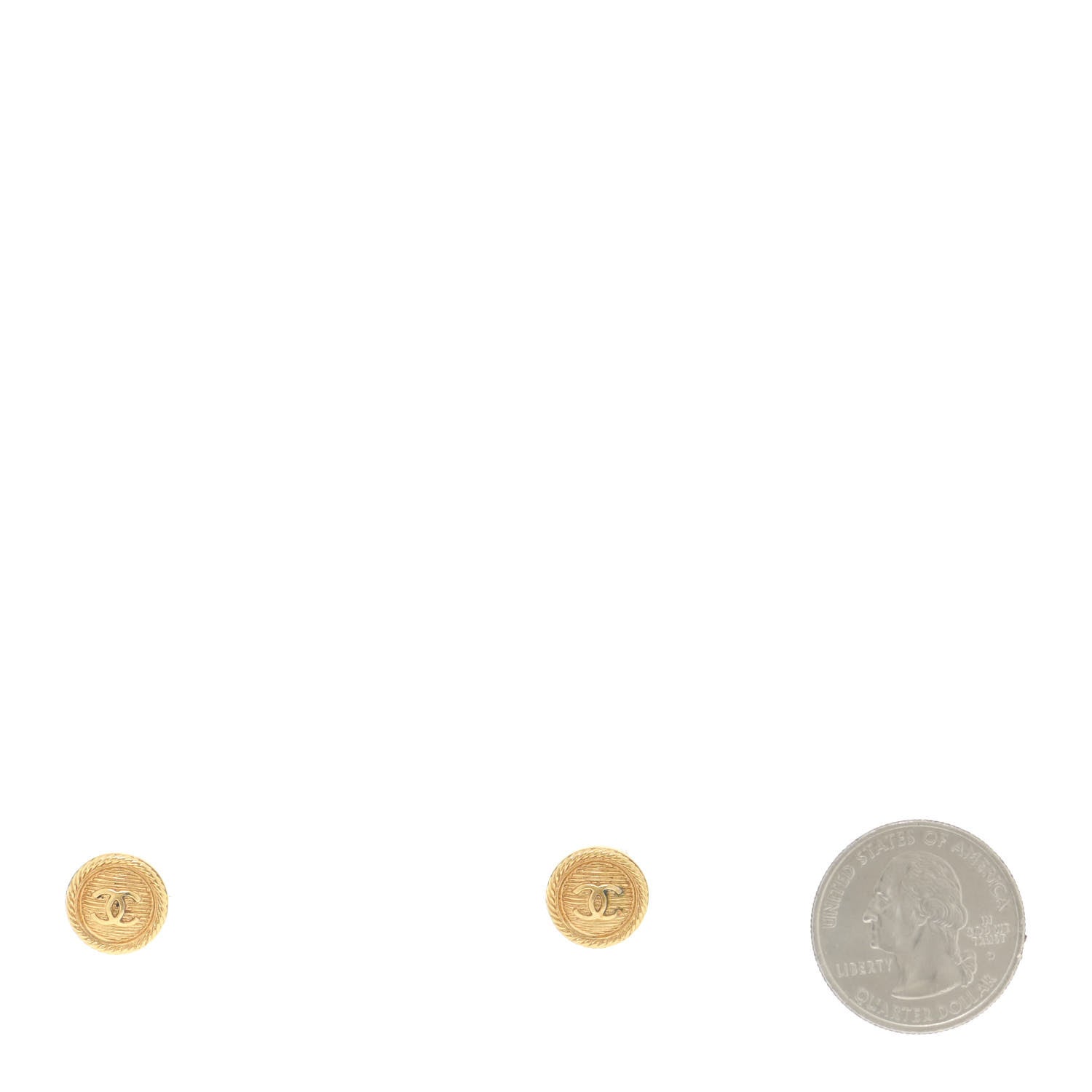 Chanel CC Button Earrings Gold 2 of 5