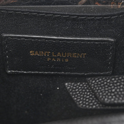 Saint Laurent Grain De Poudre Matelasse Chevron Quilted Round Vinyle Camera Bag Black 6 of 8