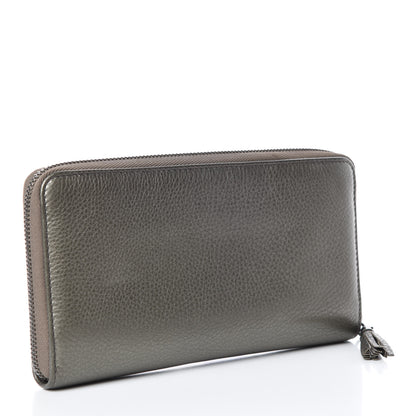 Gucci Metallic Pebbled Calfskin Soho Zip Around Wallet Sasso 3 of 11