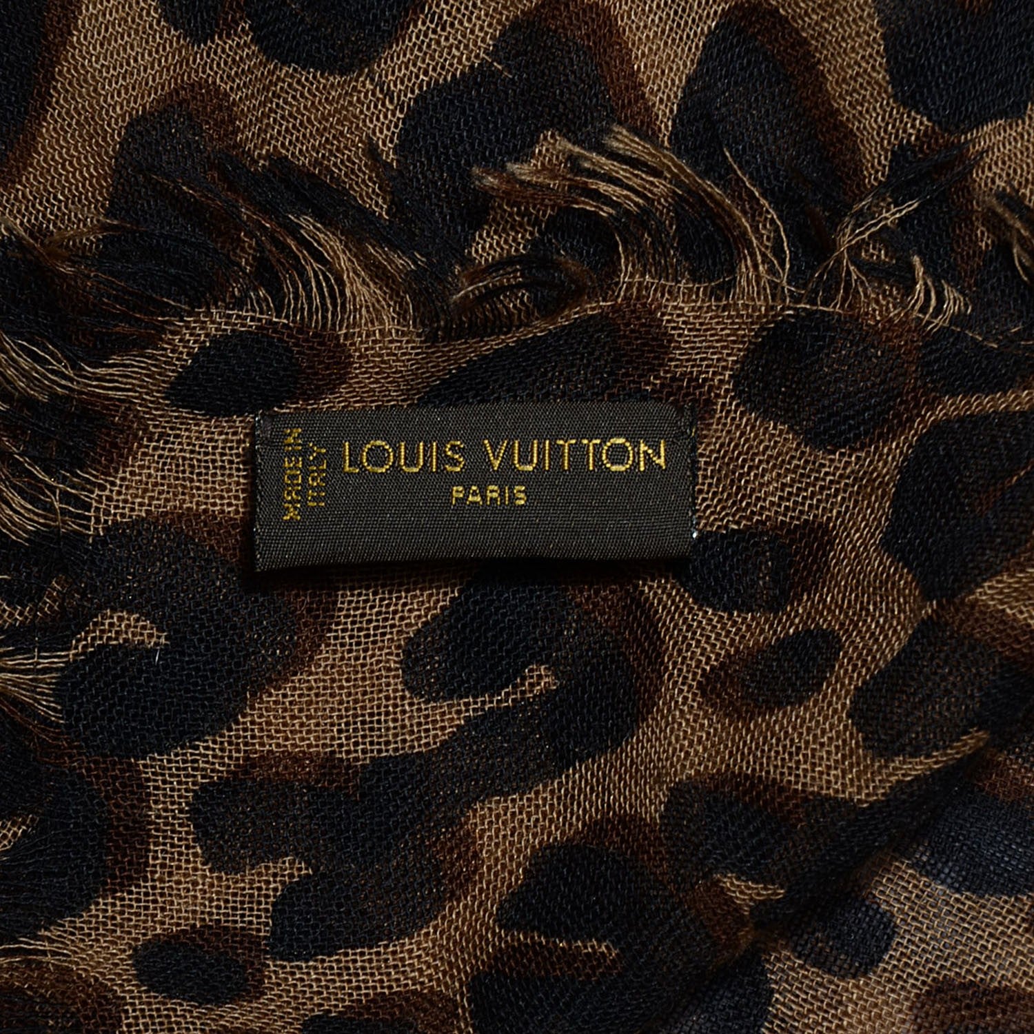 Louis Vuitton Cashmere Silk Leopard Stole Brown 5 of 5