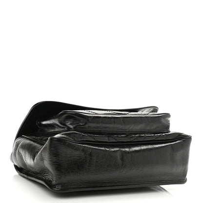 Saint Laurent Crinkled Calfskin Matelasse Monogram Large Niki Chain Satchel Black 4 of 11