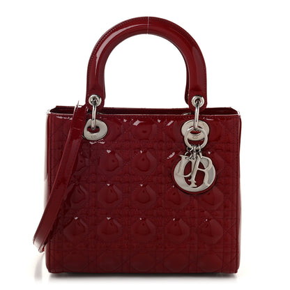 Christian Dior Patent Cannage Medium Lady Dior Red 1 of 10