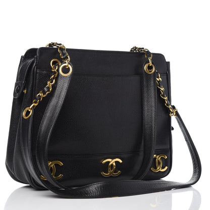 Chanel Caviar CC Shoulder Bag Black 3 of 12