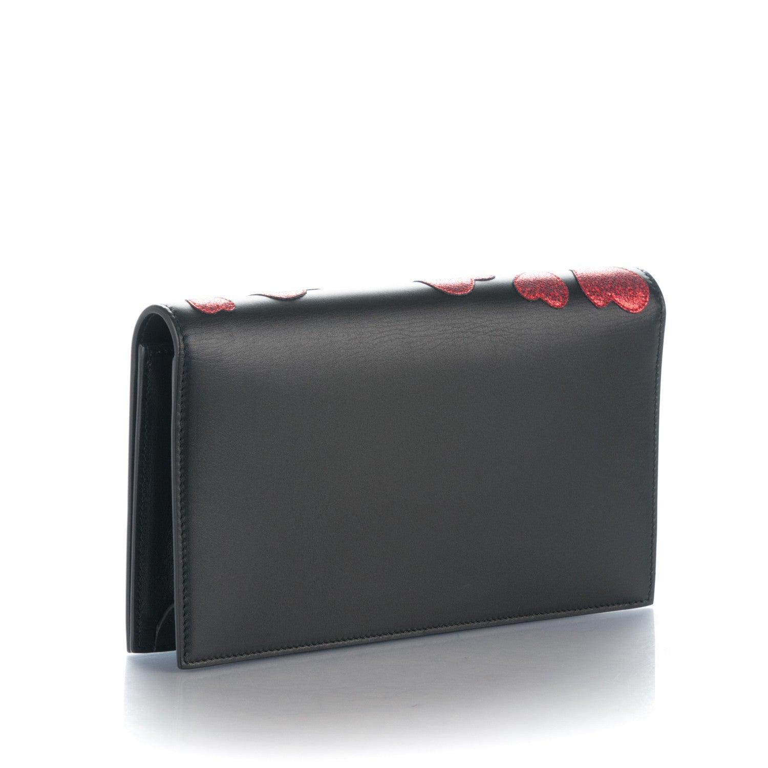 Saint Laurent Calfskin Classic Monogram Kate Heart Clutch Black Rouge 3 of 7