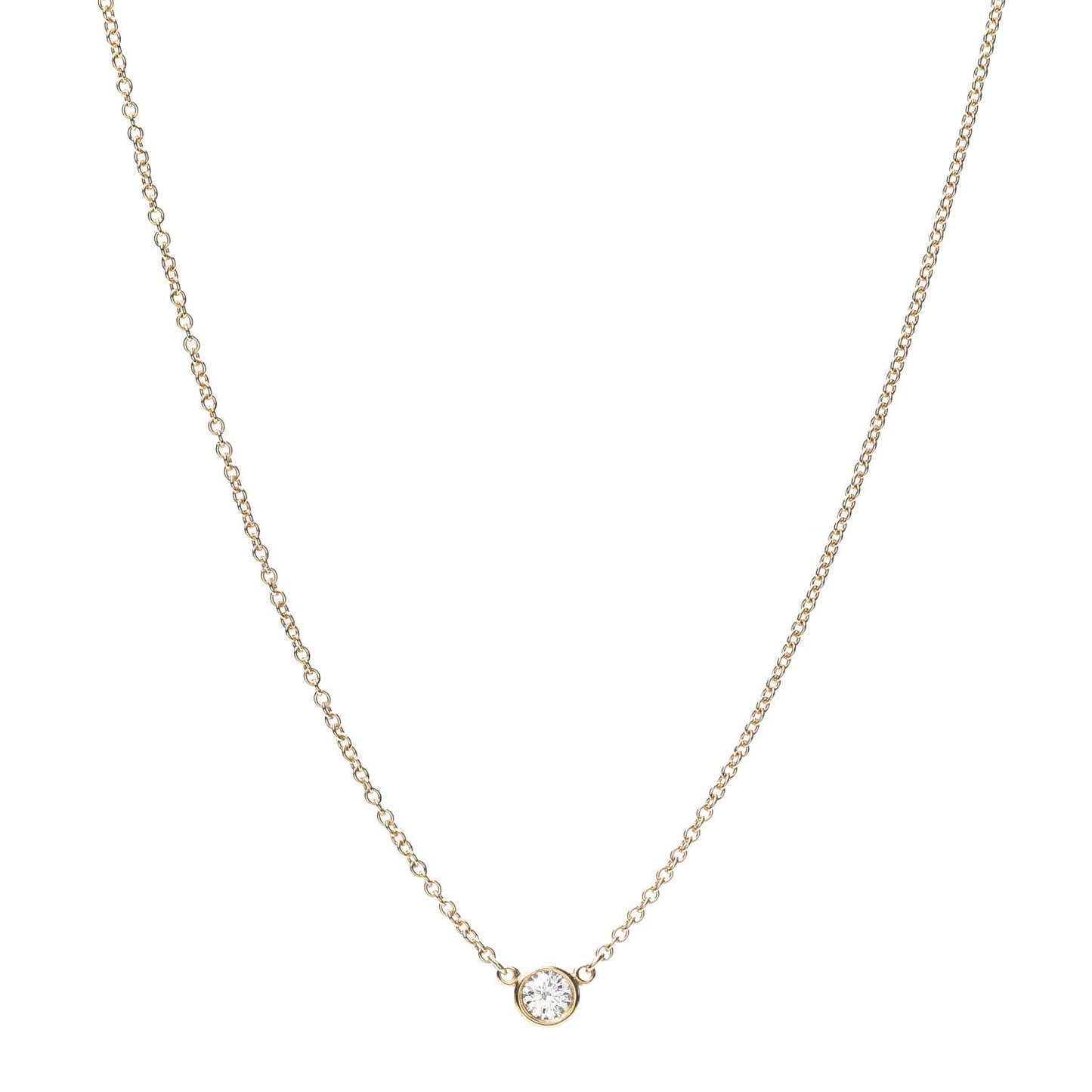 18K Yellow Gold Diamond .14ct Elsa Peretti Diamonds by the Yard Pendant Necklace