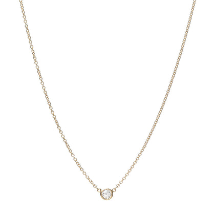 Tiffany 18K Yellow Gold Diamond .14ct Elsa Peretti Diamonds by the Yard Pendant Necklace 1 of 5