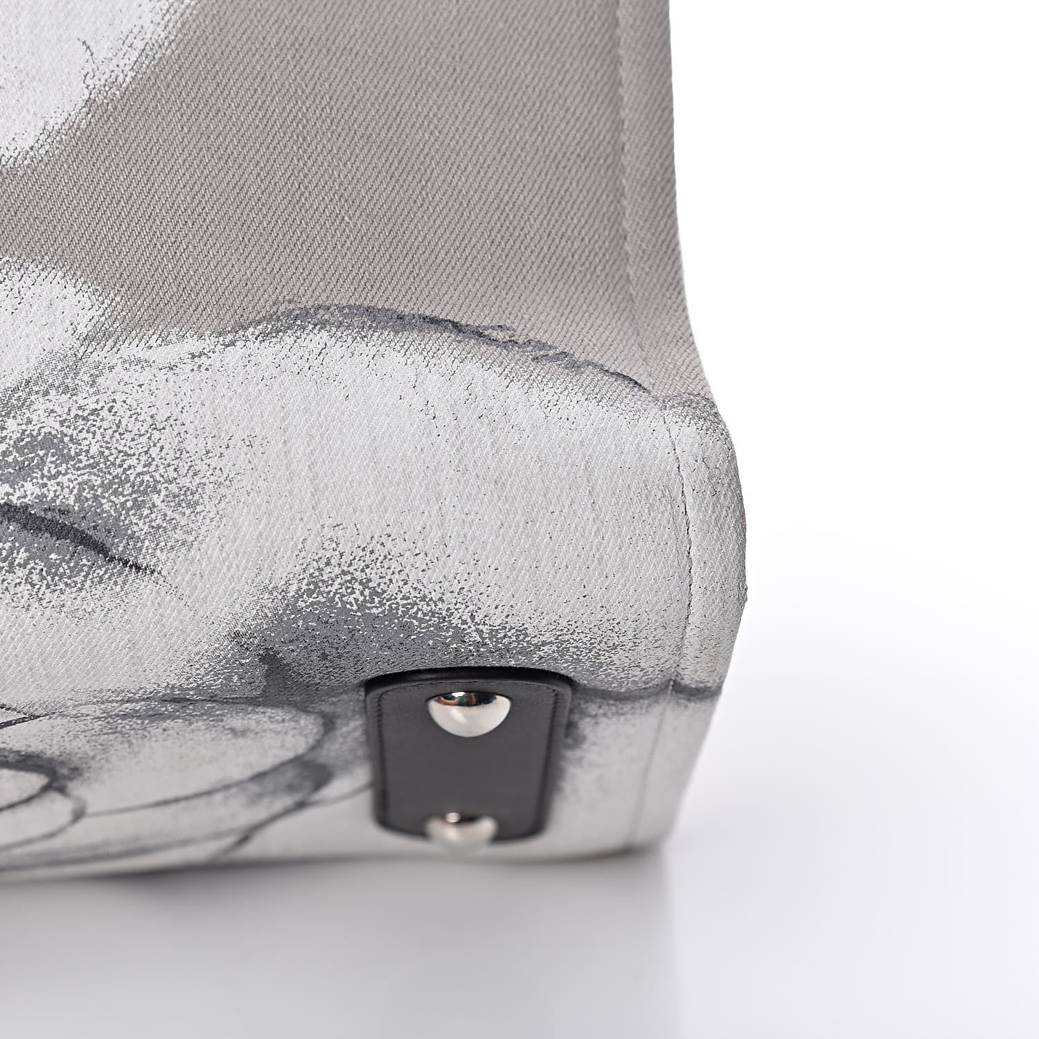 Chanel Canvas Medium Camellia Shopping Tote Grey Black 10 of 12