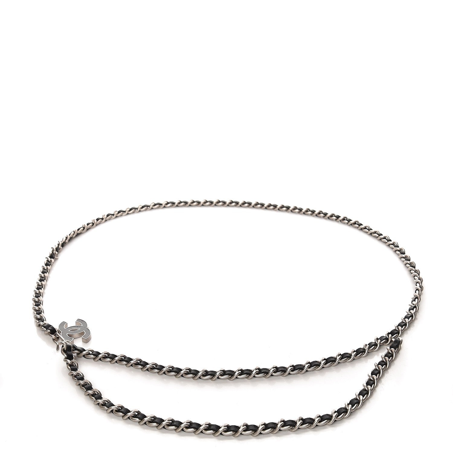 Chanel Lambskin Enamel CC Chain Belt Black Silver 1 of 4