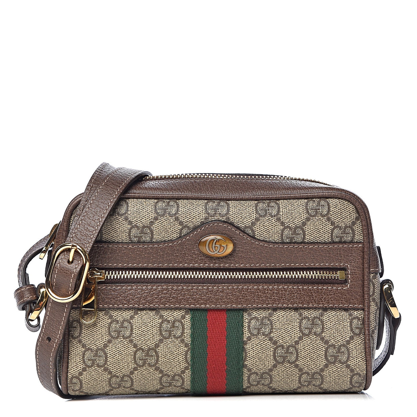 GG Supreme Monogram Web Mini Ophidia Shoulder Bag Brown