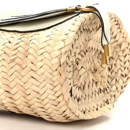 Chloe Raffia Small Grain Calfskin Mini Marcie Basket White 6 of 7