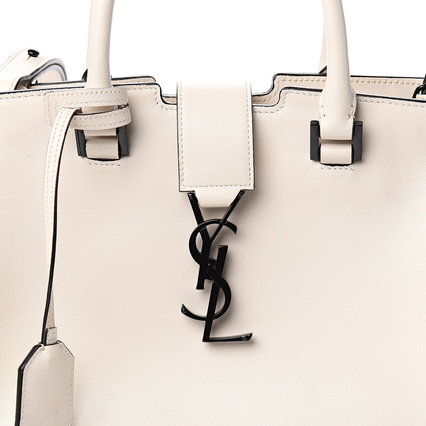 Smooth Calfskin Baby Cabas Monogram Dove White