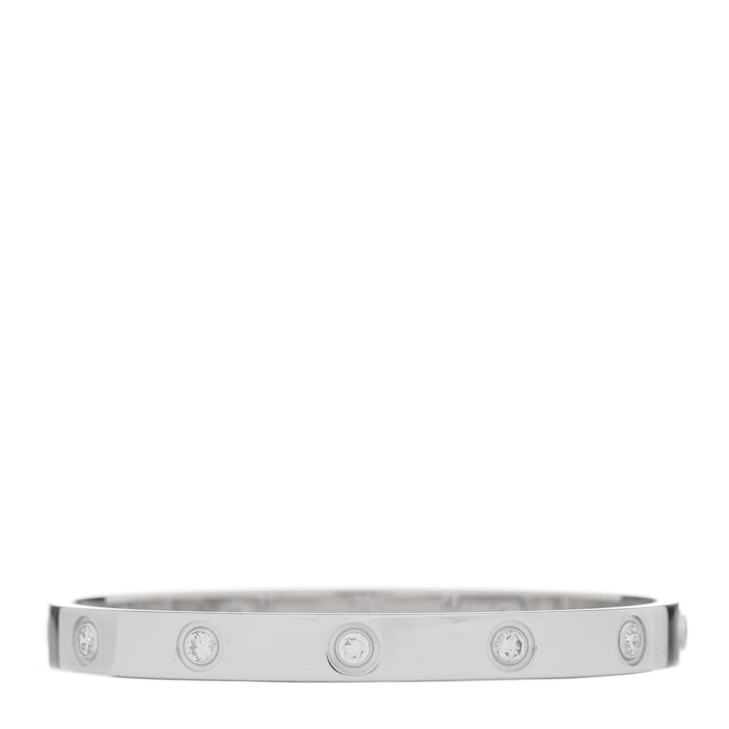 18K White Gold 10 Diamond LOVE Bracelet 16