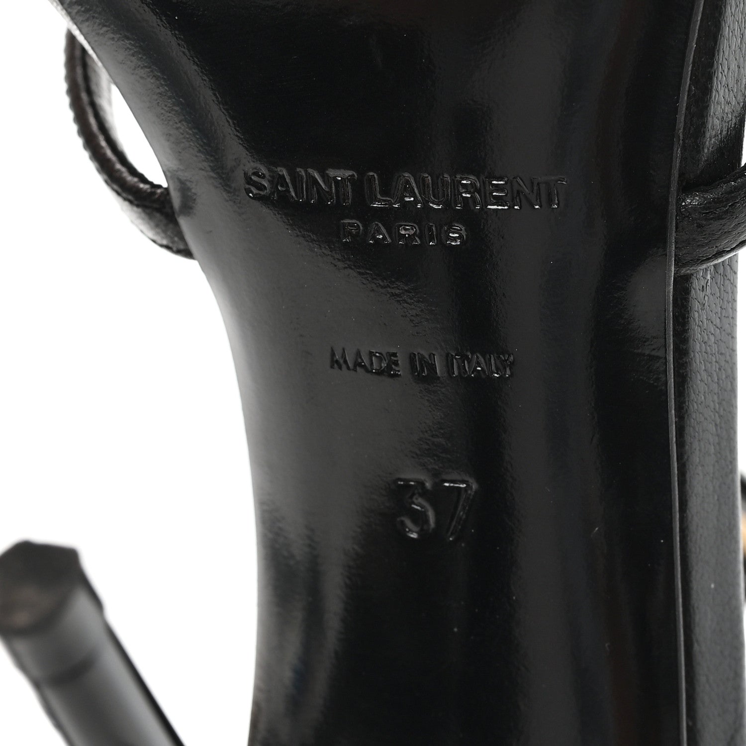 Saint Laurent Calfskin Cassandra 100 Ankle Strap Sandals 37 Black 7 of 11