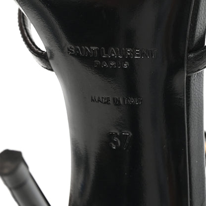 Saint Laurent Calfskin Cassandra 100 Ankle Strap Sandals 37 Black 7 of 11