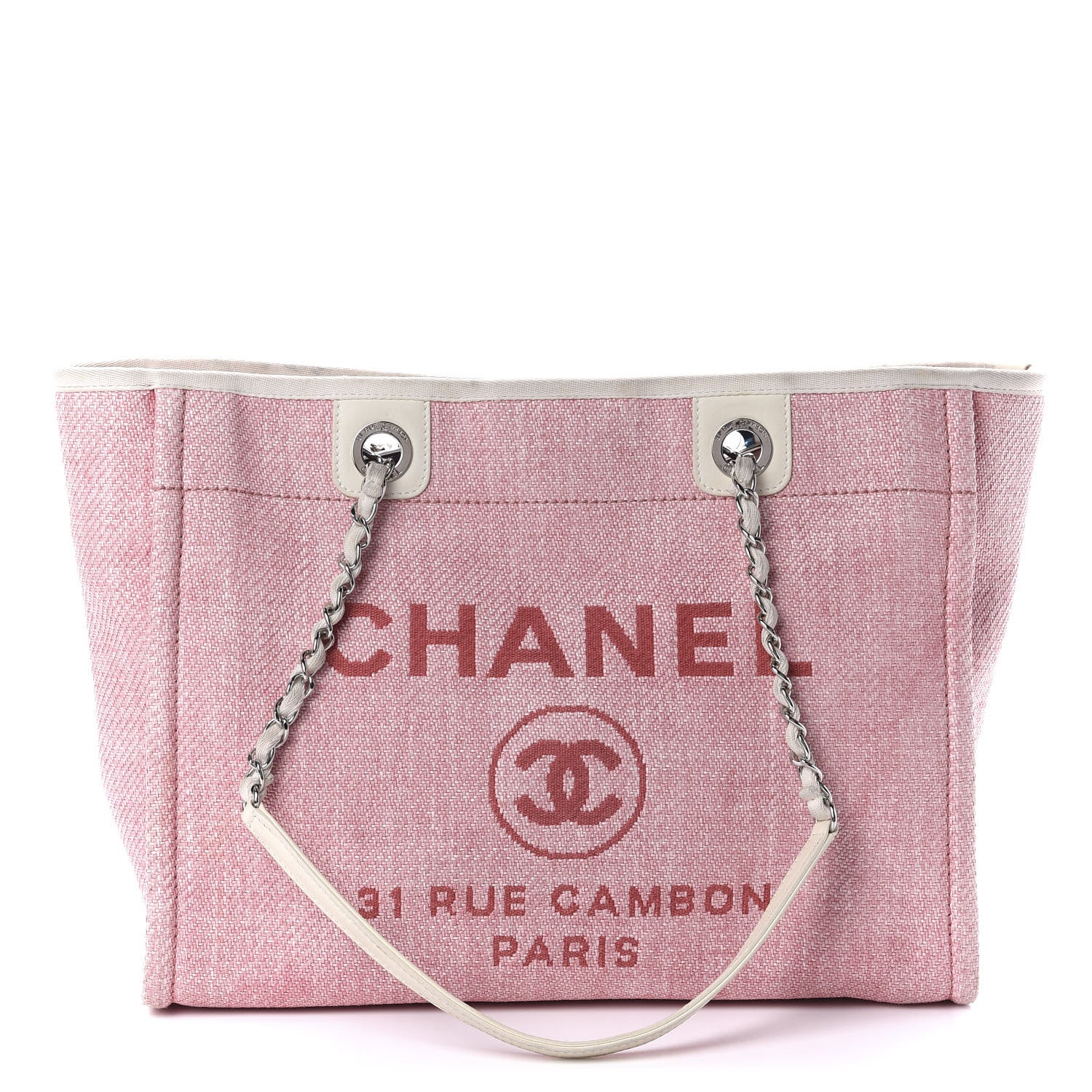 Chanel Canvas Small Deauville Tote Pink 1 of 16