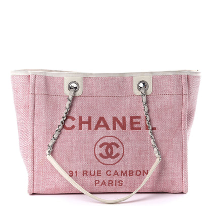 Chanel Canvas Small Deauville Tote Pink 1 of 16