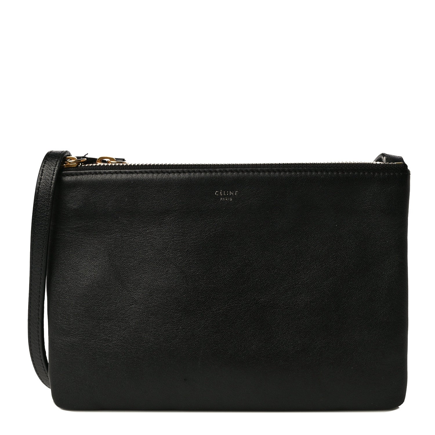 Celine Lambskin Small Trio Crossbody Bag Black 1 of 14