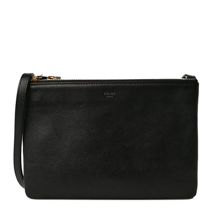 Celine Lambskin Small Trio Crossbody Bag Black 1 of 14