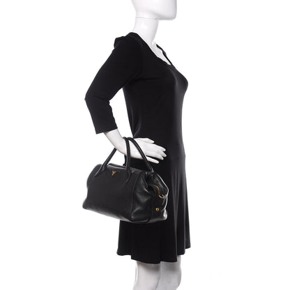 Prada Vitello Daino Satchel Black 2 of 15