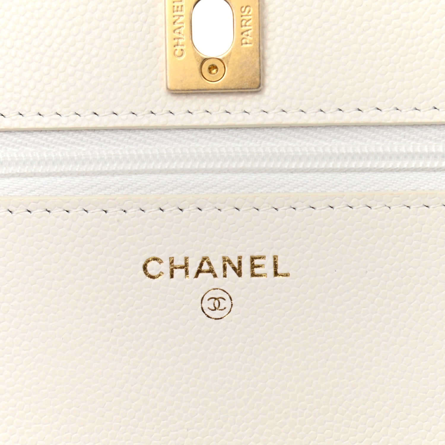 Chanel Caviar Quilted Twist Your Buttons Wallet On Chain WOC White 5 of 10