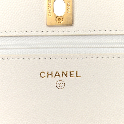 Chanel Caviar Quilted Twist Your Buttons Wallet On Chain WOC White 5 of 10