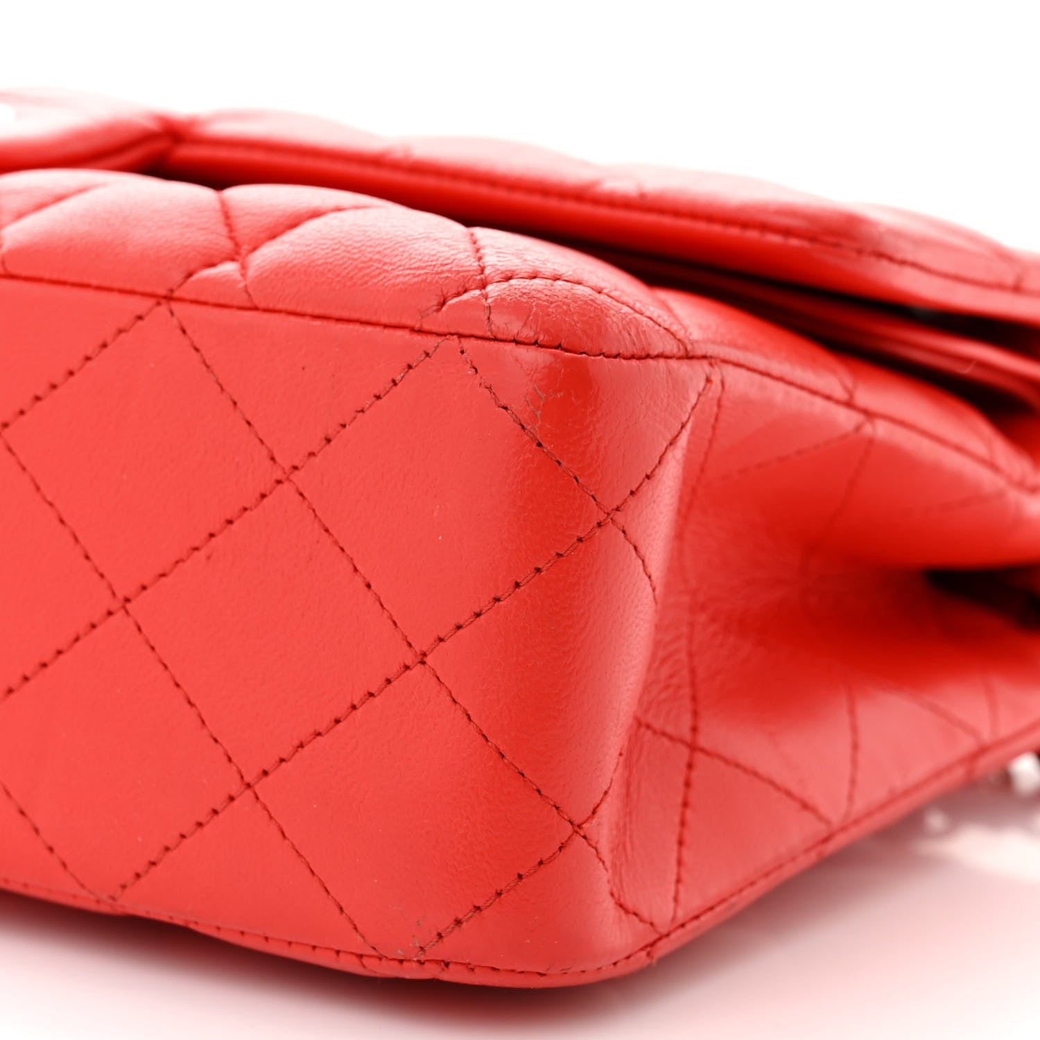 Chanel Lambskin Quilted Medium Double Flap Red 10 of 13