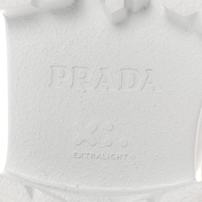 Prada Spazzolato Metal Triangle Logo Padded Monolith 55mm Slingback Sandals 38.5 White 6 of 12
