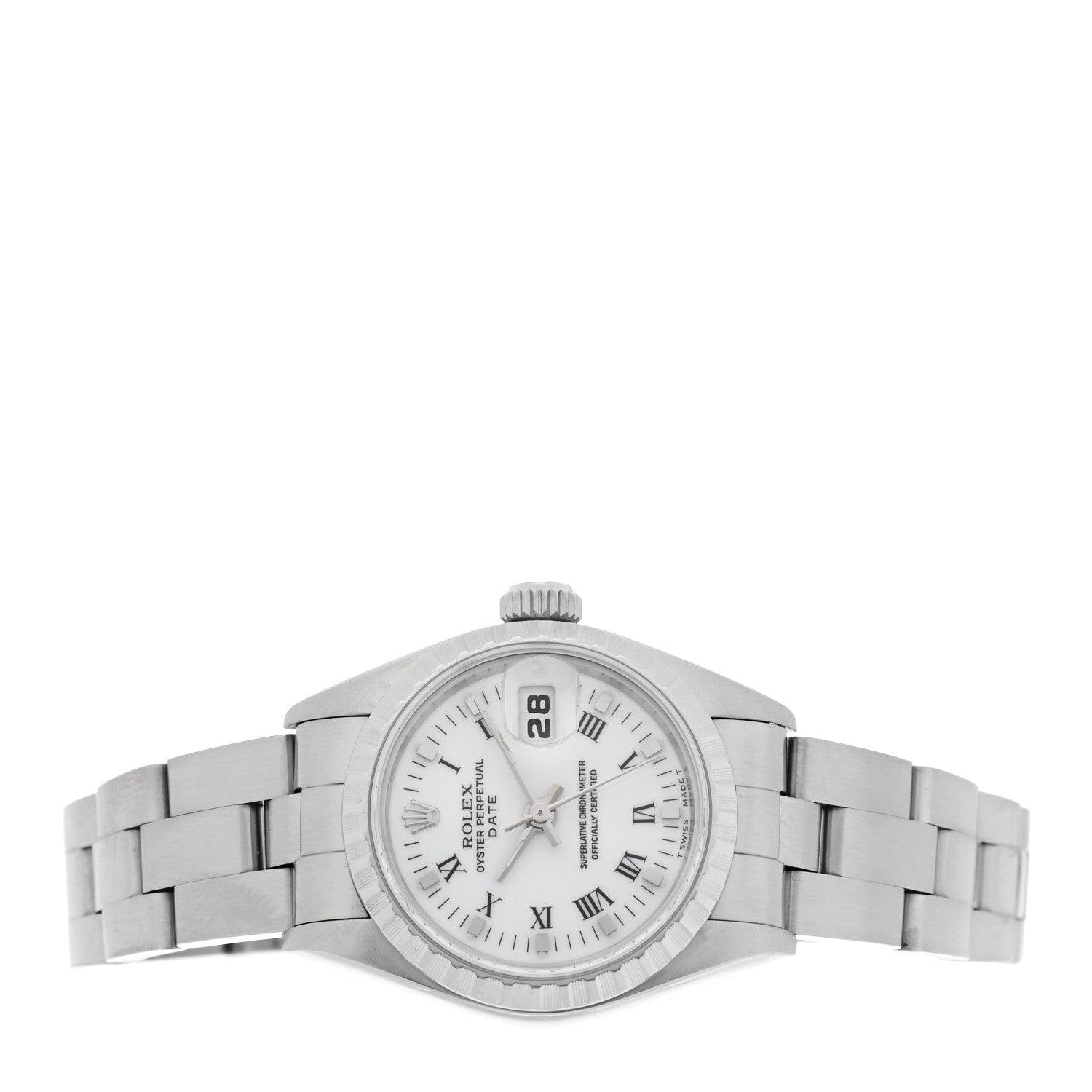 Rolex Stainless Steel 26mm Oyster Perpetual Date Watch White Roman 69240 2 of 5