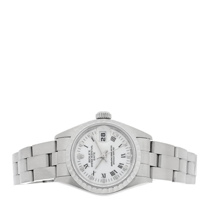 Rolex Stainless Steel 26mm Oyster Perpetual Date Watch White Roman 69240 2 of 5