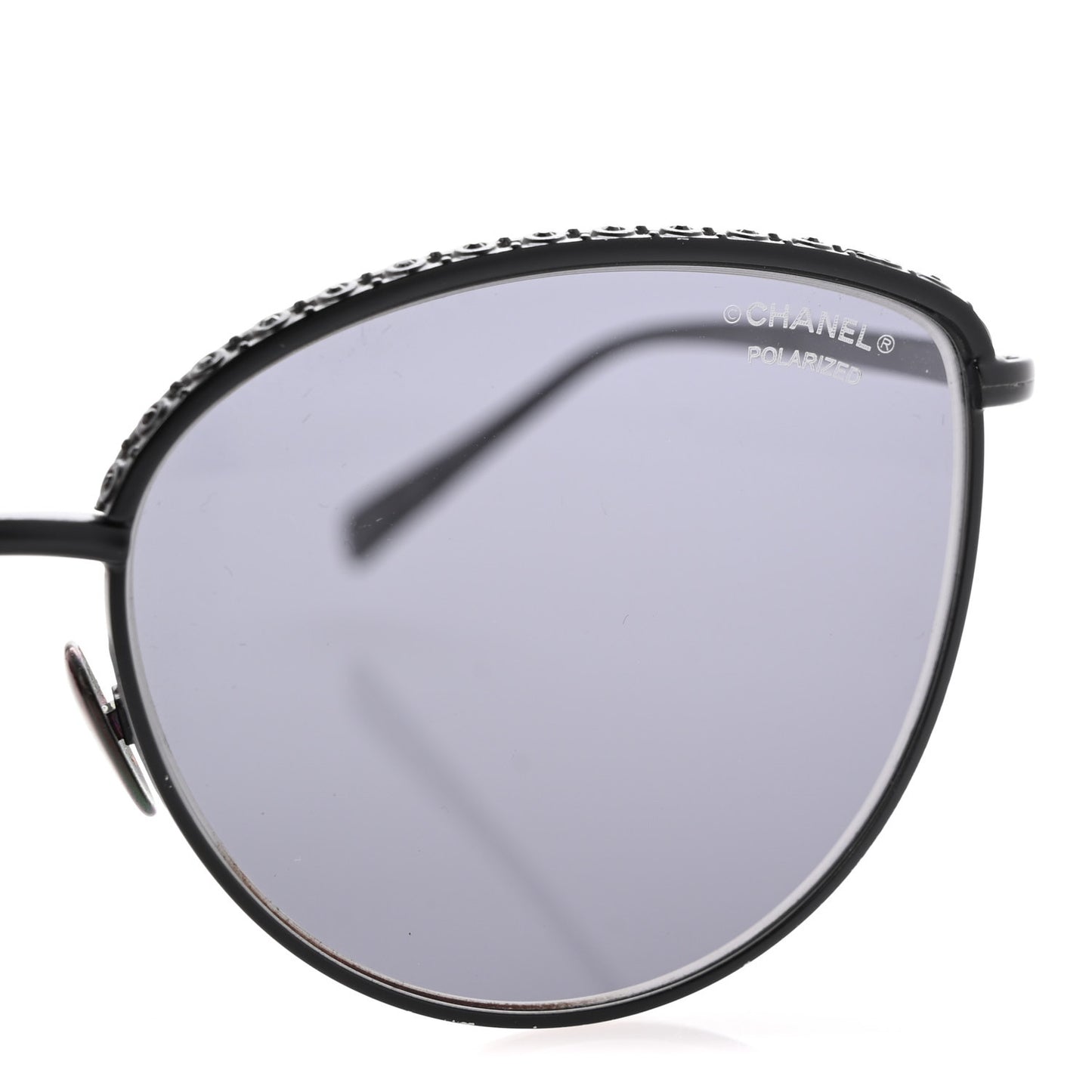 Metal Crystal Polarized Sunglasses 4258-B Black