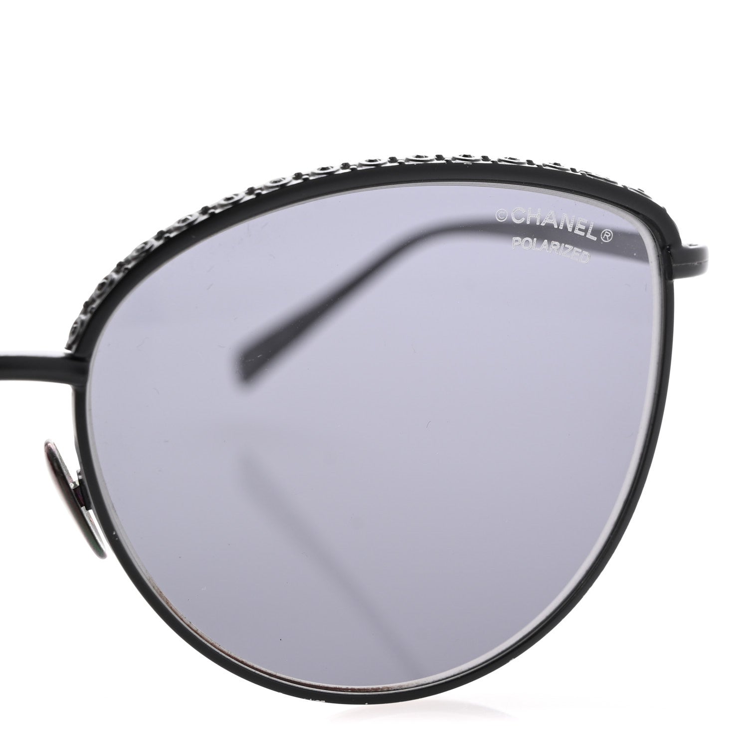 Chanel Metal Crystal Polarized Sunglasses 4258-B Black 7 of 8