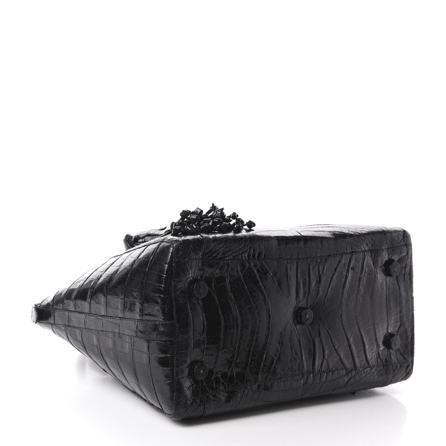 Crocodile Dome Satchel Black