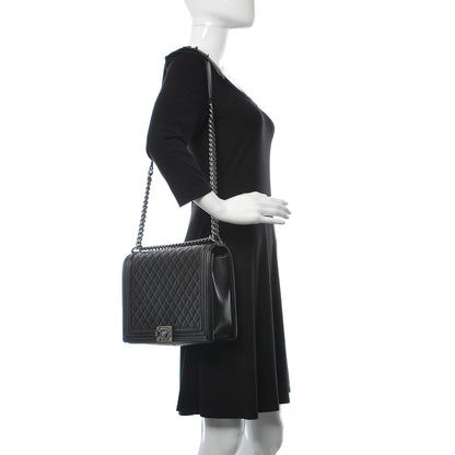 Chanel Lambskin Quilted Large Boy Flap Black 2 of 9