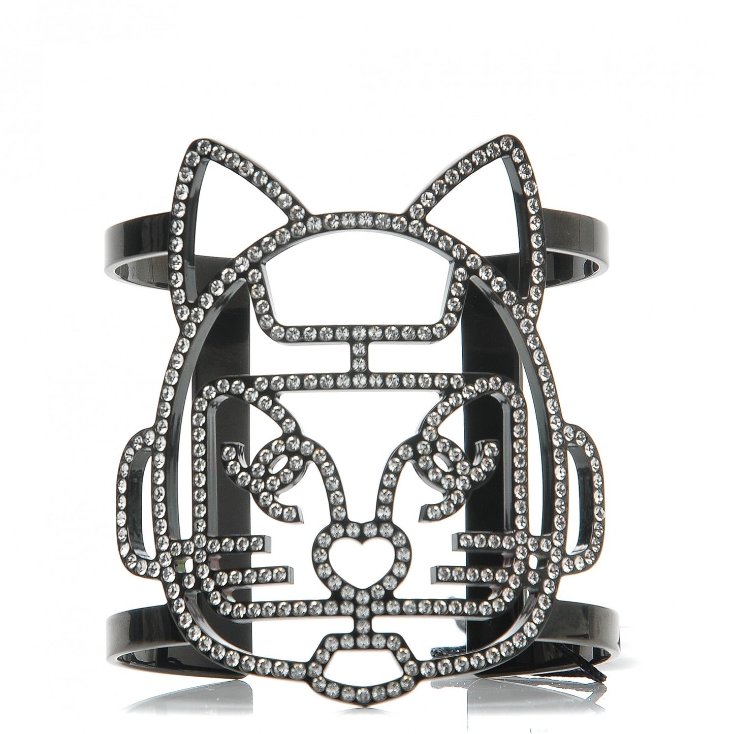 Strass Crystal CC Emoji Robot Cat Cuff