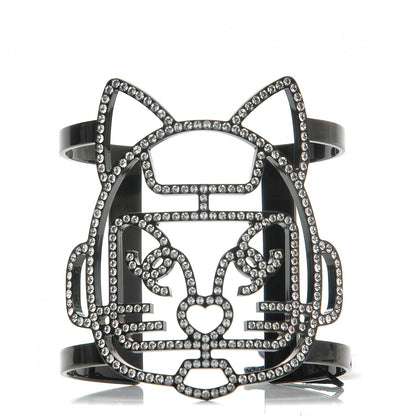 Chanel Strass Crystal CC Emoji Robot Cat Cuff 1 of 4