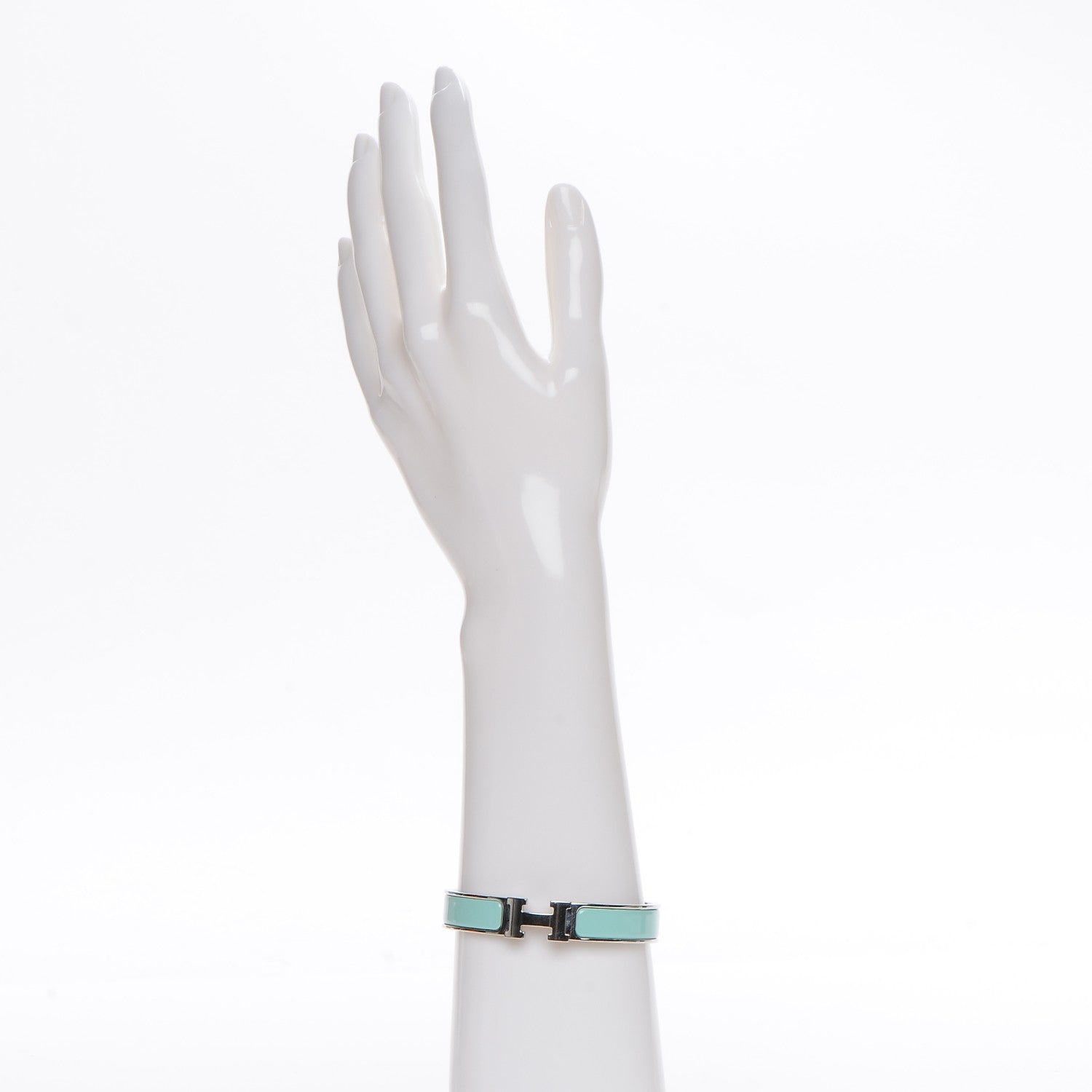 Hermes Enamel Narrow Clic Clac H Bracelet PM Lagoon 2 of 5