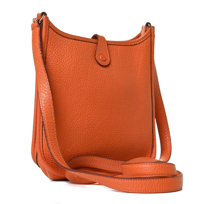 Hermes Taurillon Clemence Evelyne TPM Orange 2 of 11