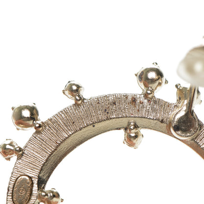 Chanel Crystal CC Moon Clip On Cuff Earrings Gold 5 of 6