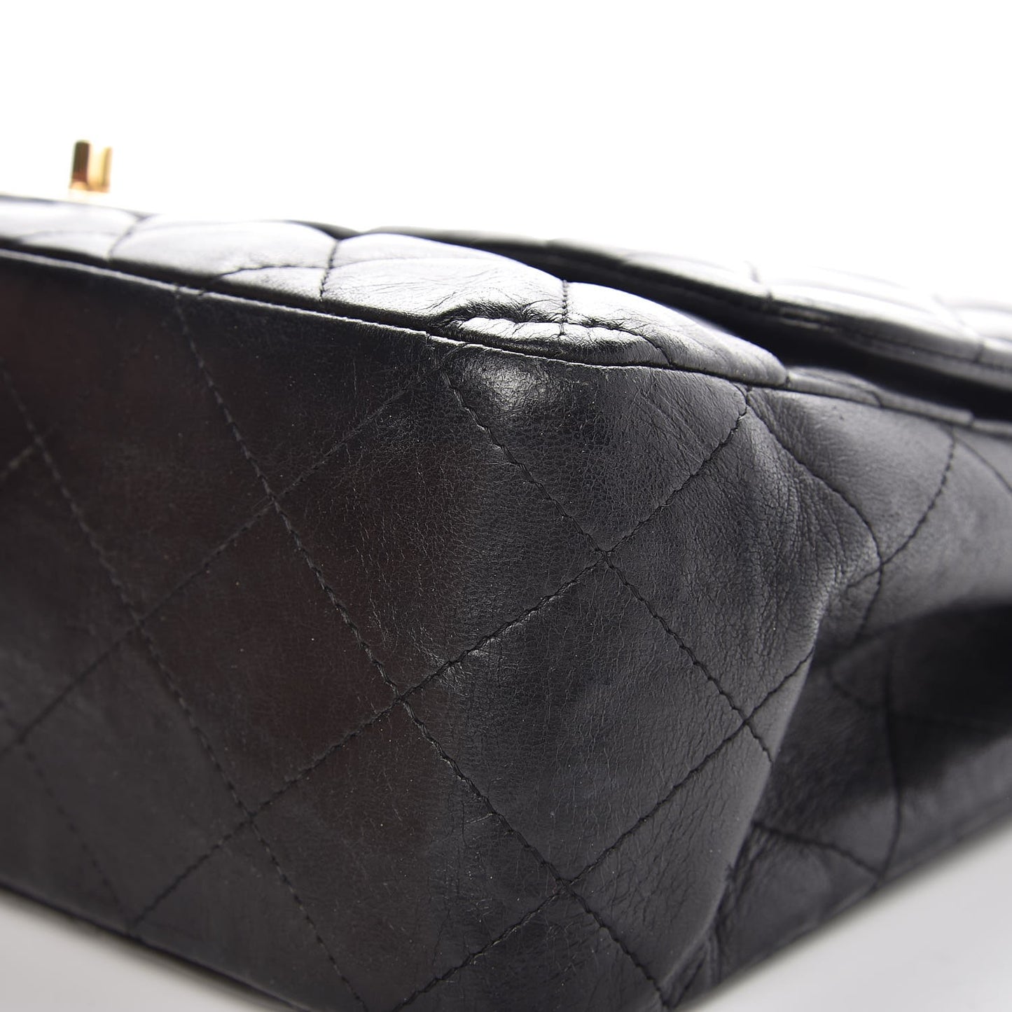 Lambskin Quilted Jumbo Single Flap Black
