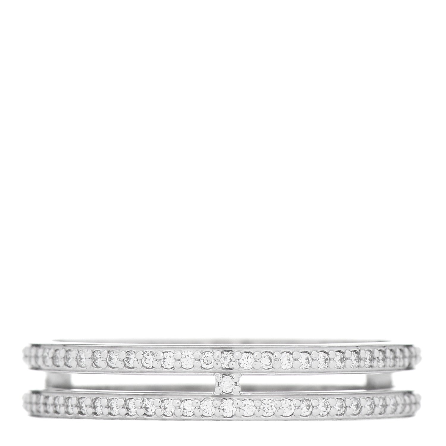 Hermes 18K White Gold Diamond Ariane Wedding Band Ring 54 7 1 of 5