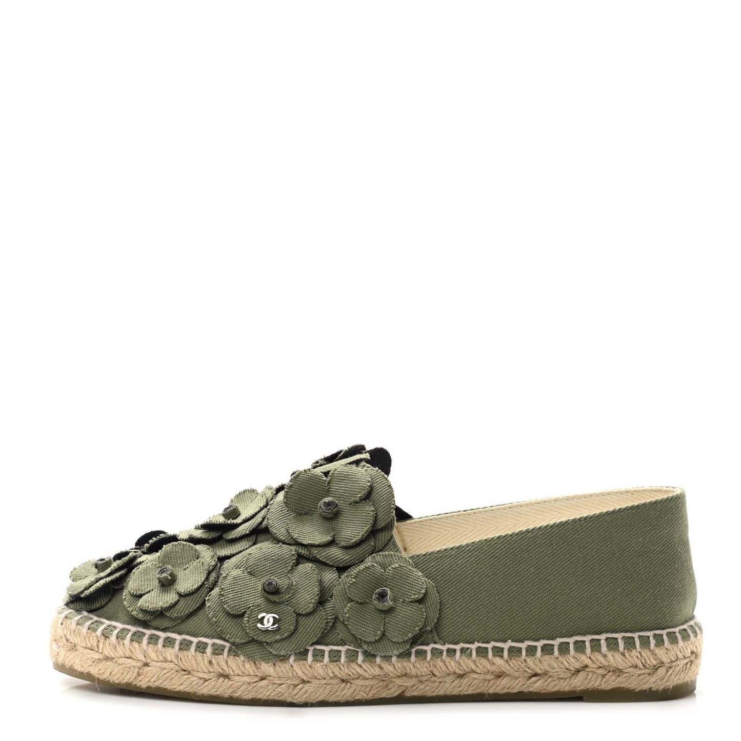Fabric Camellia CC Espadrilles 40 Khaki