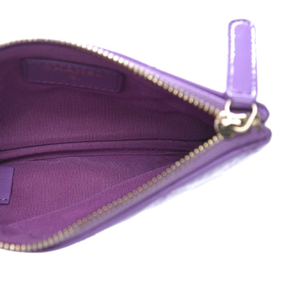 Chanel Patent Quilted Small Cosmetic Case Purple 5 of 10