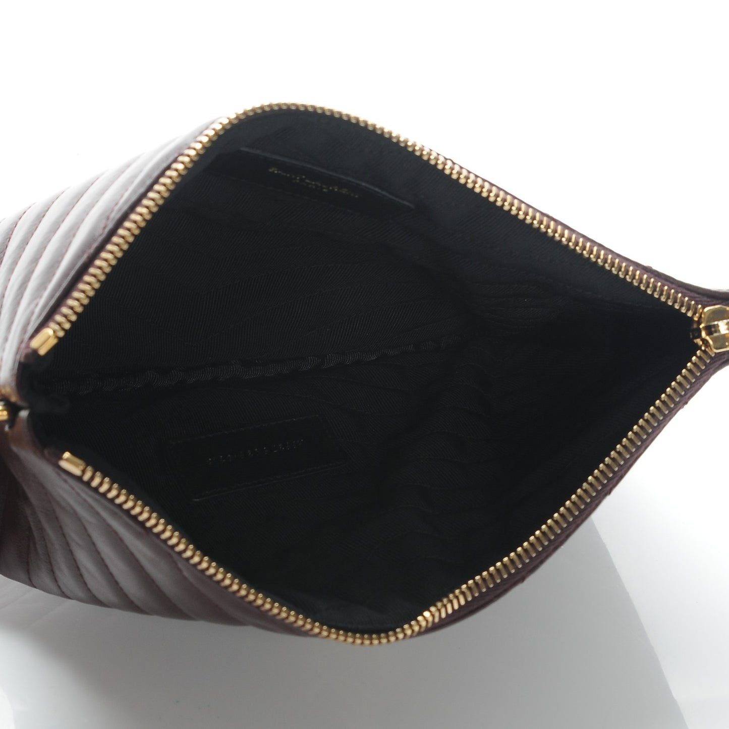 Calfskin Matelasse Chevron Monogram A5 Wristlet Bordeaux