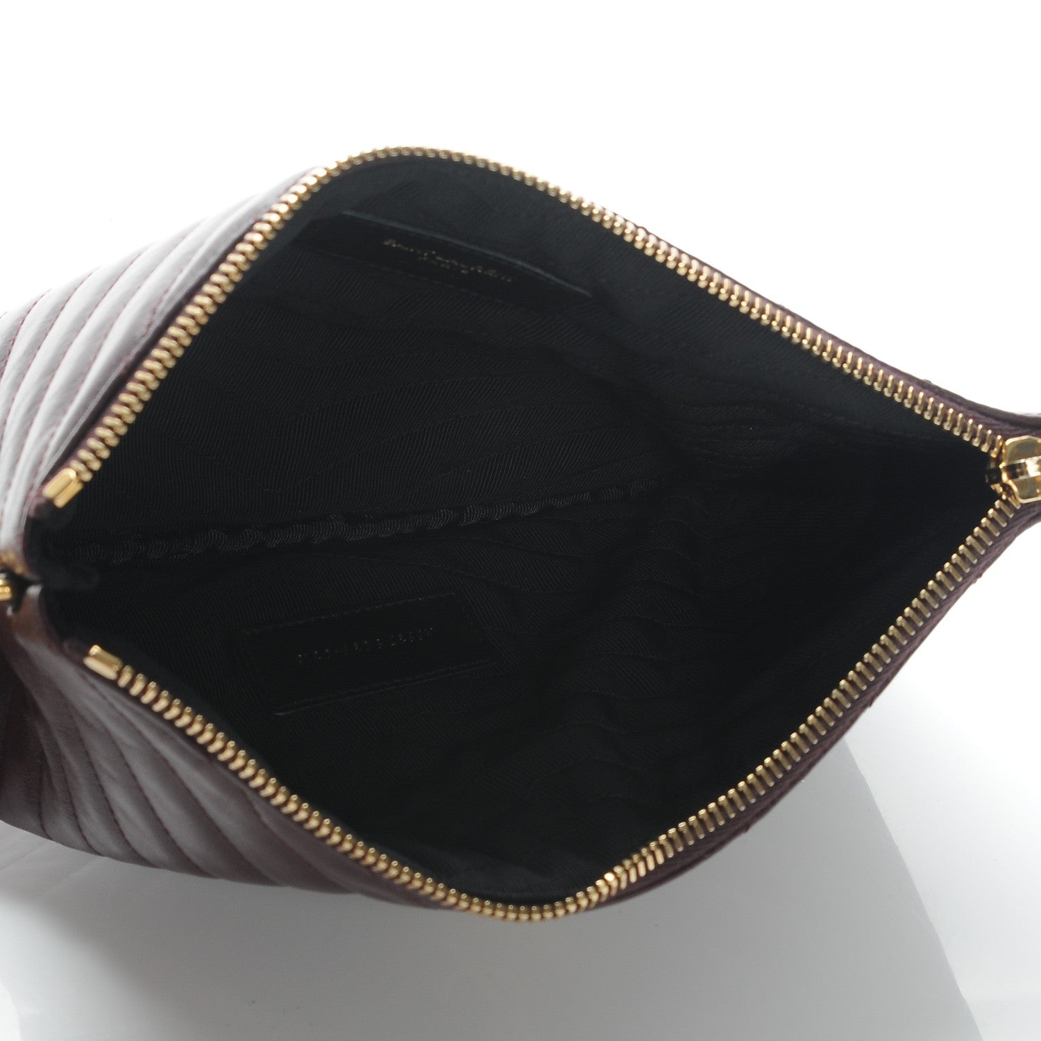 Saint Laurent Calfskin Matelasse Chevron Monogram A5 Wristlet Bordeaux 5 of 7