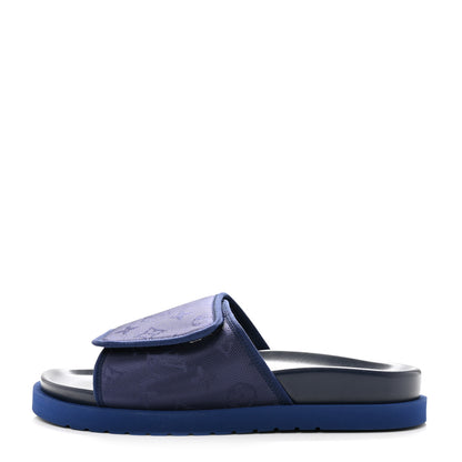 Louis Vuitton Monogram Mens Miami Mules 8.5 Navy Blue 1 of 9
